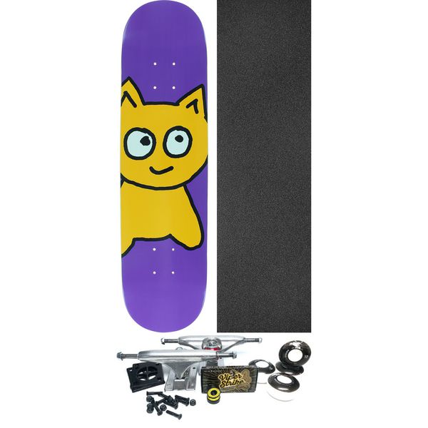 Meow Skateboards Big Cat Purple Skateboard Deck - 7.75" x 31.625" - Complete Skateboard Bundle